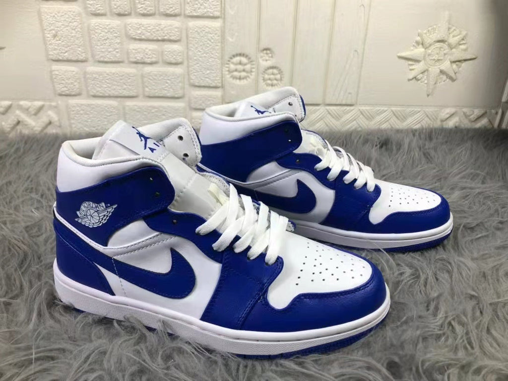 Jordan Air Mid A-J-1 Kentucky White Blue B62-104 Trainers - product image from the listing.