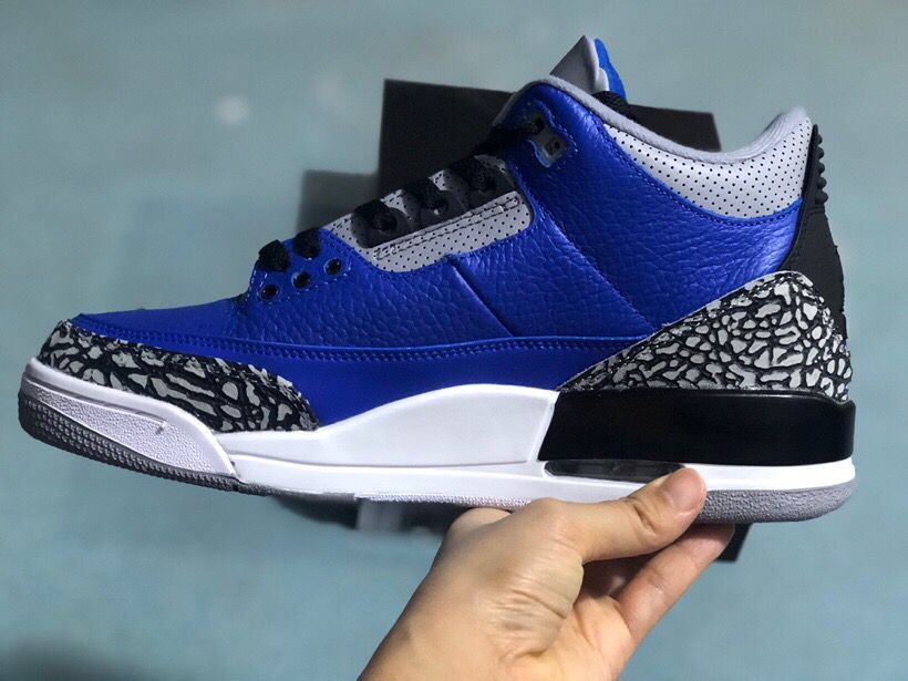 Jordan 3 Retro Sneakers in Royal Blue Grey CT8532-400 - product image from the listing.