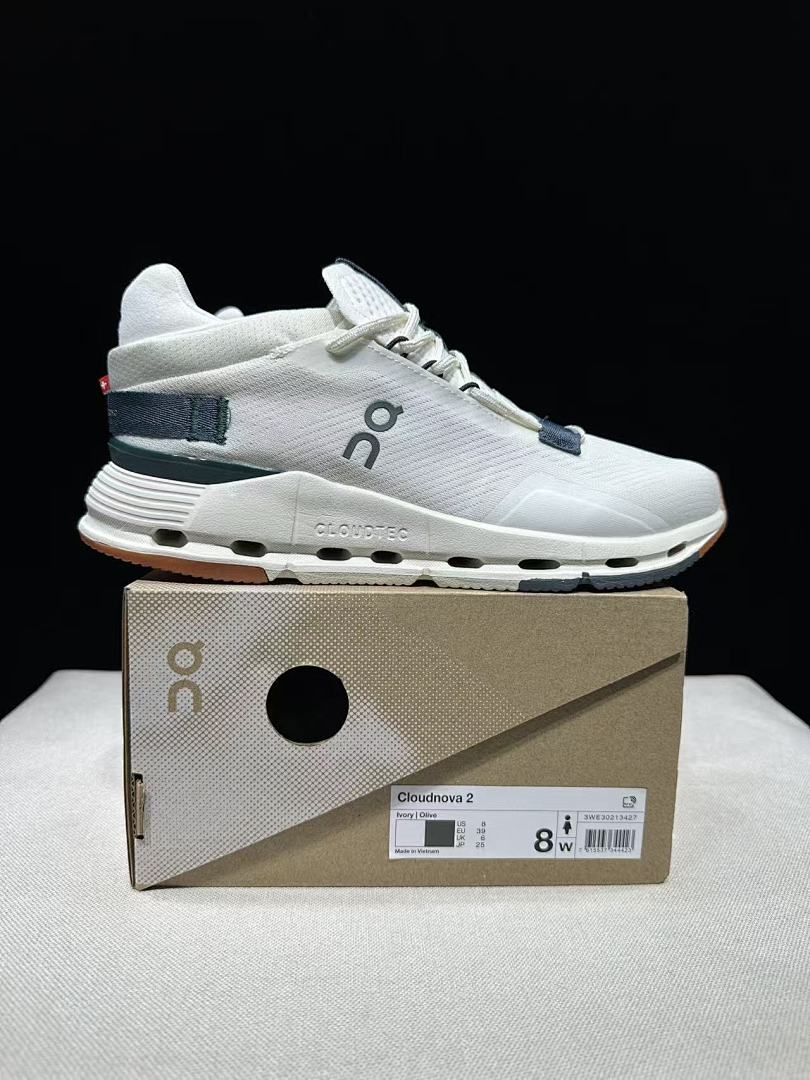 Ivory and Olive On Cloudnova 2 Sneakers - product image from the listing.