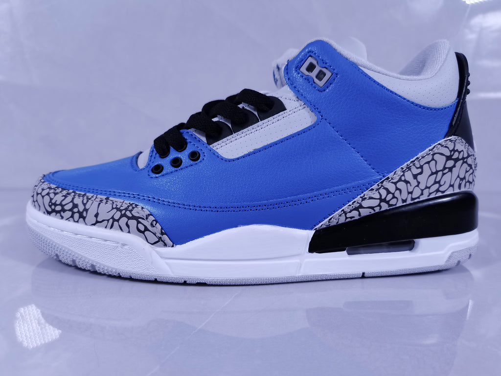 Air Jordan 3 Retro Blue Black and White Sneakers - product image from the listing.