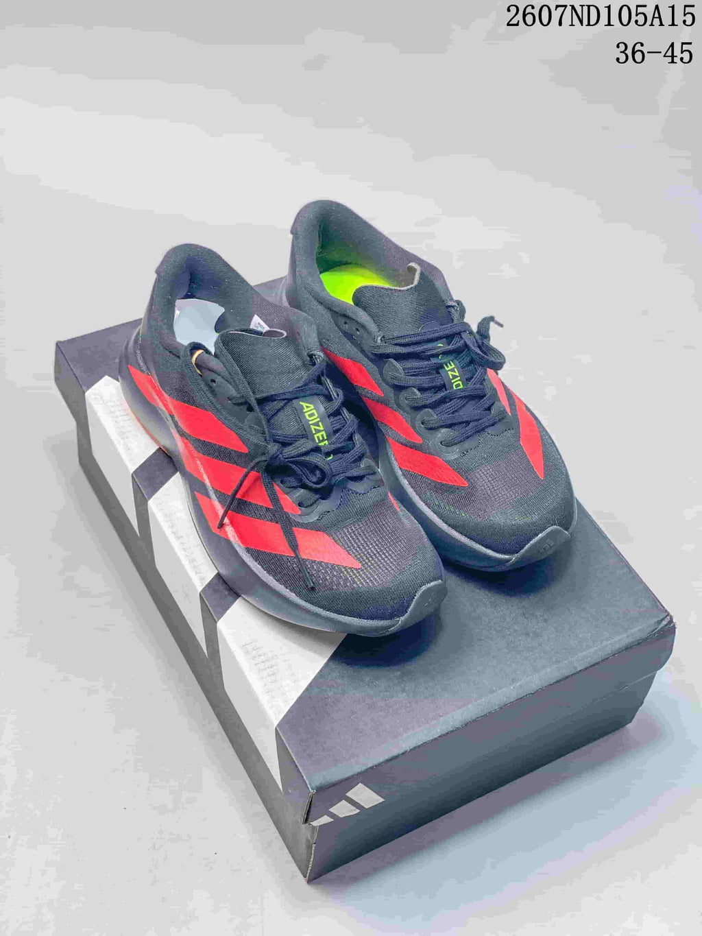 Adidas Adizero Evo SL Running Sneakers in Black Red 2607ND105A15 - product image from the listing.