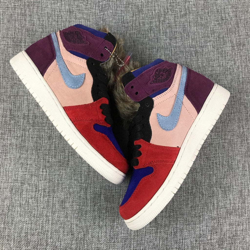 Jordan 1 High Christmas Sneakers in Red Multicolor - product image from the listing.
