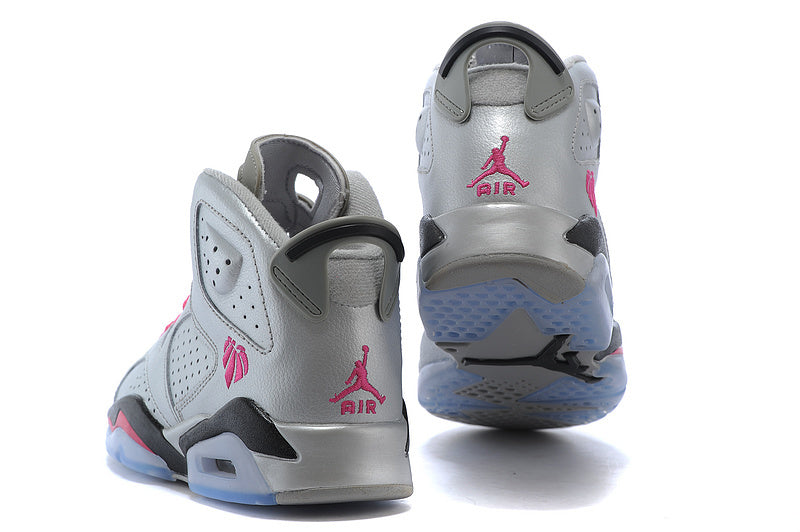 Air Jordan 6 High-Top Sneakers Pink Gray 543390-009 - product image from the listing.