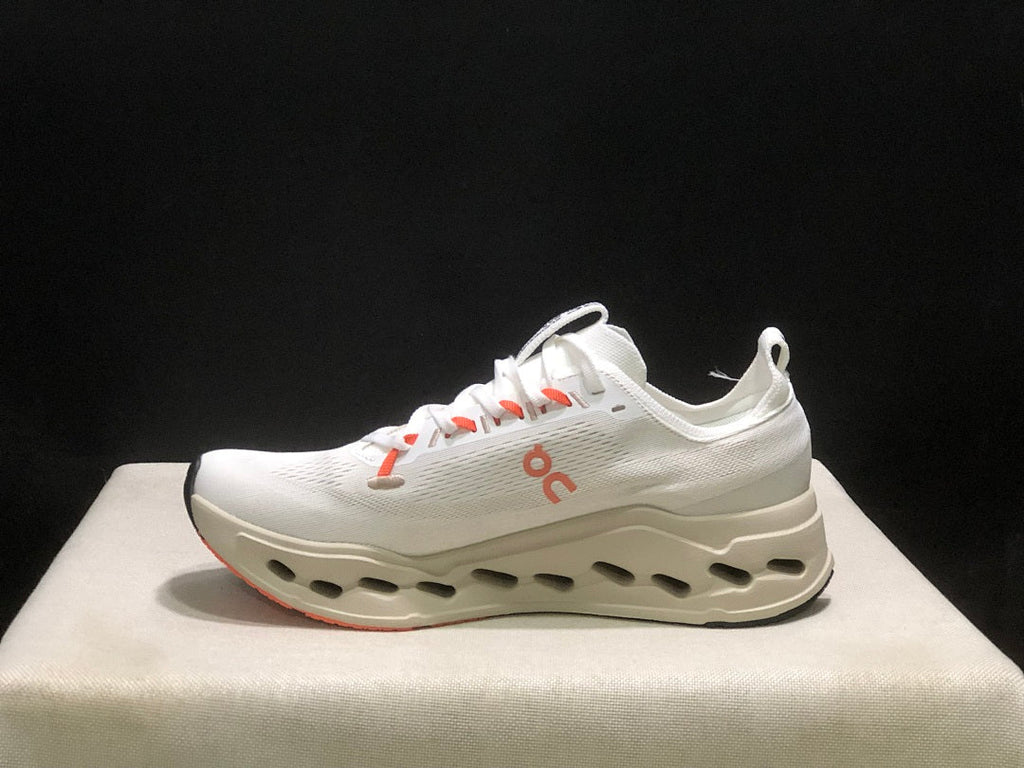 On Cloudsurfer Max Shoes for Running Ivory Salmon - product image from the listing.