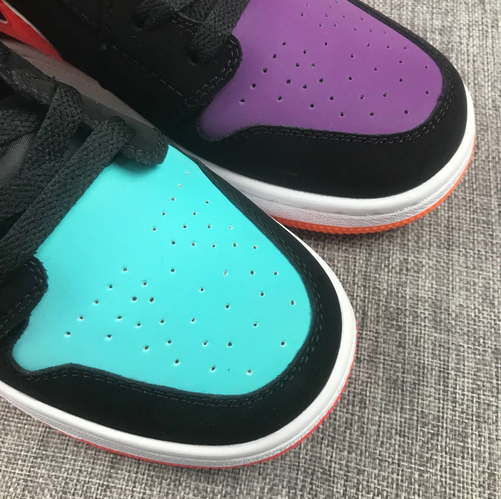 Jordan 1 Mid Sneakers in Multicolor Black 554725-083 - product image from the listing.