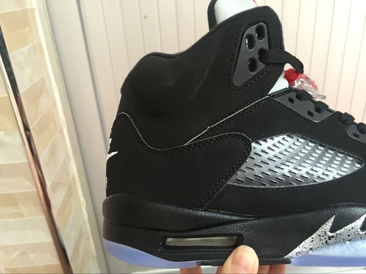 Air Jordan 5 High-Top Sneakers in Black Silver - product image from the listing.