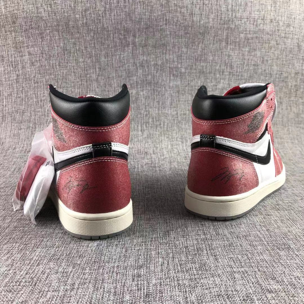 Jordan Trophy Room Air Jordan 1 High OG Sneakers in Red White Black DA2728-100 - product image from the listing.