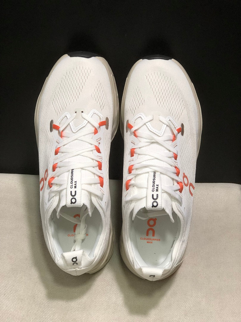 On Cloudsurfer Max Shoes for Running Ivory Salmon - product image from the listing.