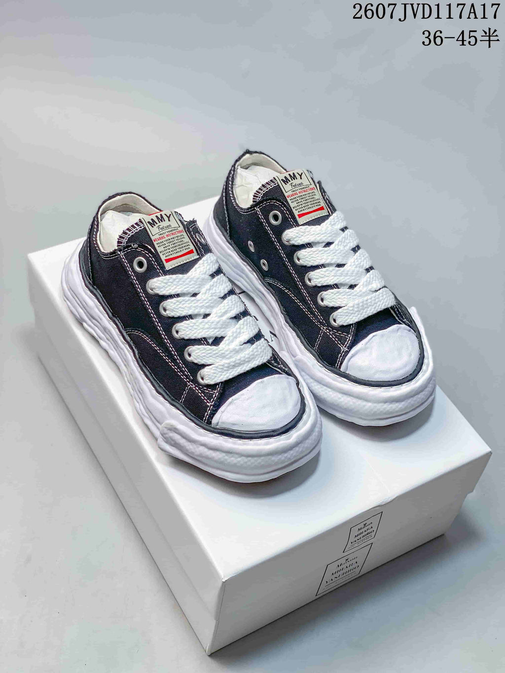 Maison Mihara Yasuhiro MMY Canvas Low Sneakers in Black Olive - product image from the listing.