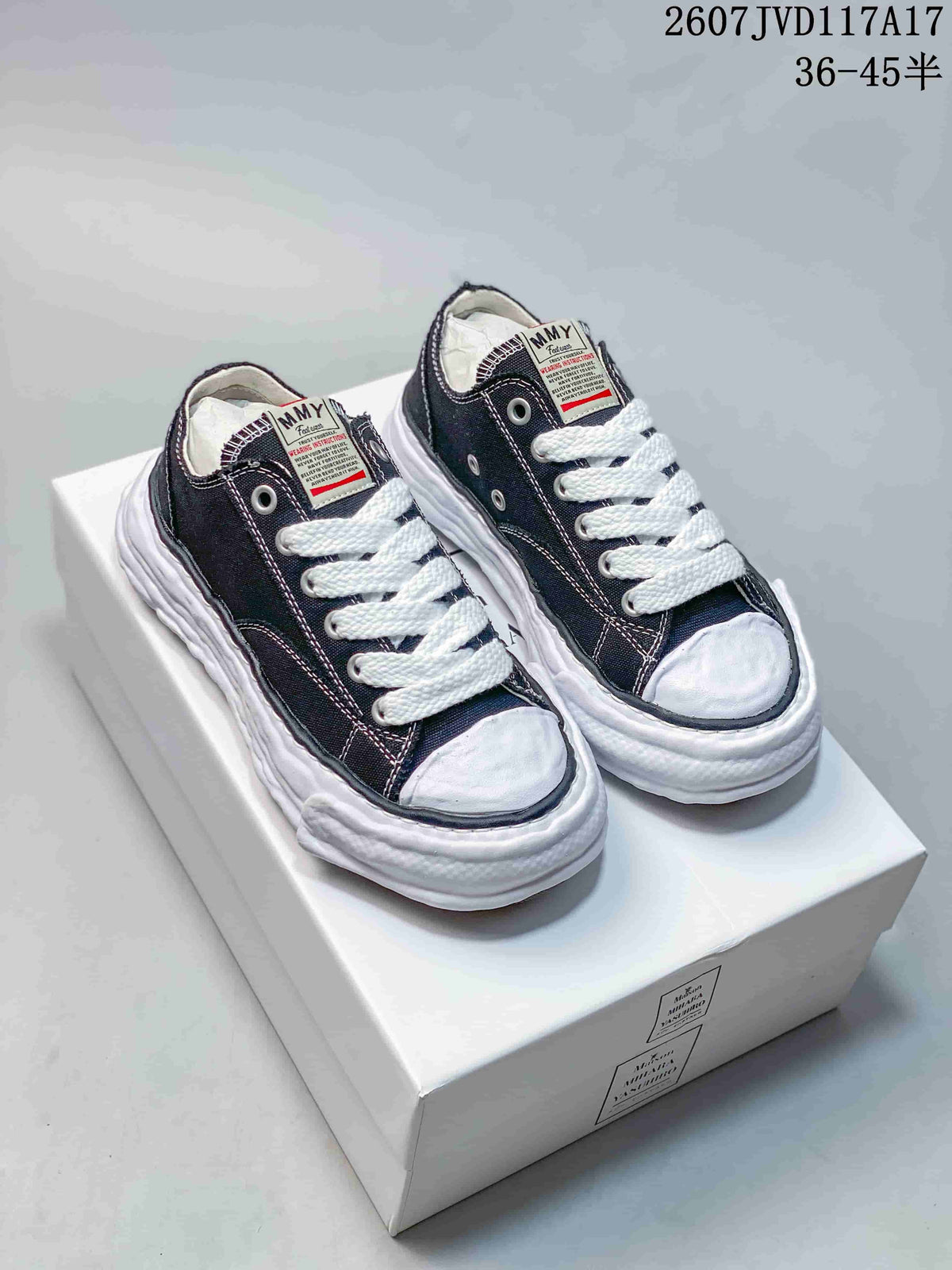 Maison Mihara Yasuhiro MMY Canvas Low Sneakers in Black Olive - product image from the listing.