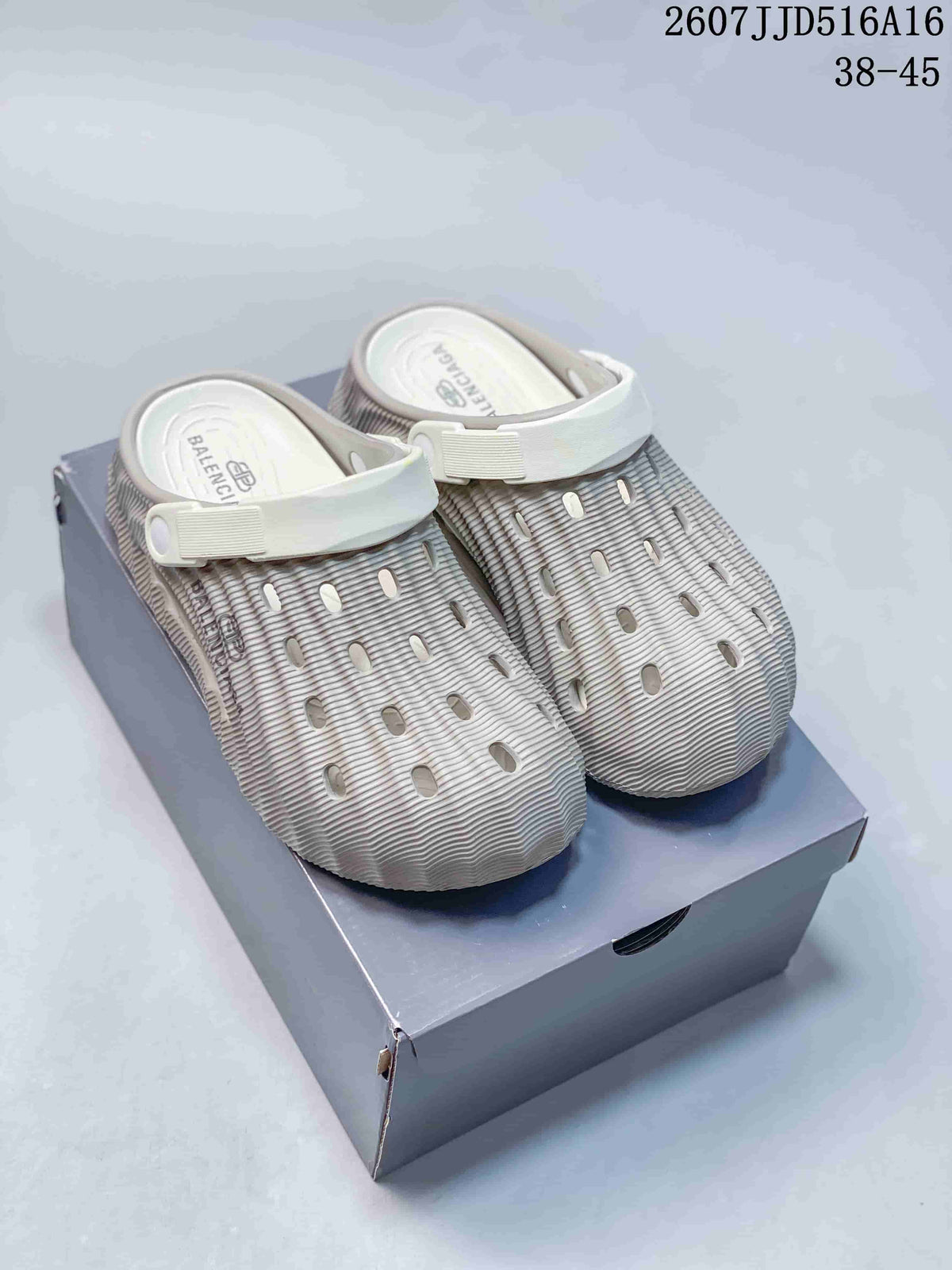 Wave-Textured Closed-Toe Clogs Beige Style 2607JJD516A16 by Balenciaga - product image from the listing.