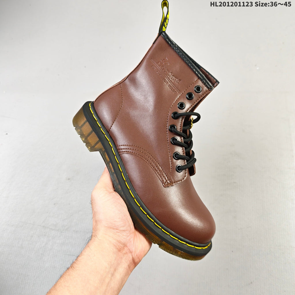 Brown Dr. Martens 1460 Bex 8-Eye Boots - product image from the listing.