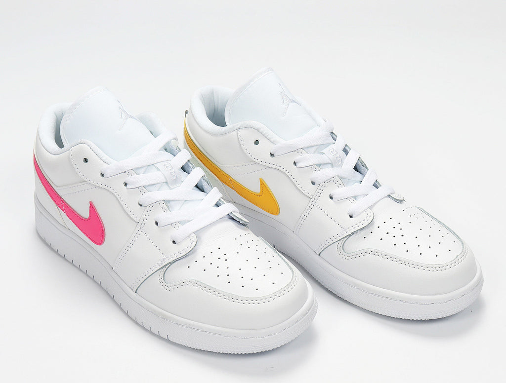 White Multicolor CW7035-100 Sneakers - Nike Air Jordan 1 Low - product image from the listing.