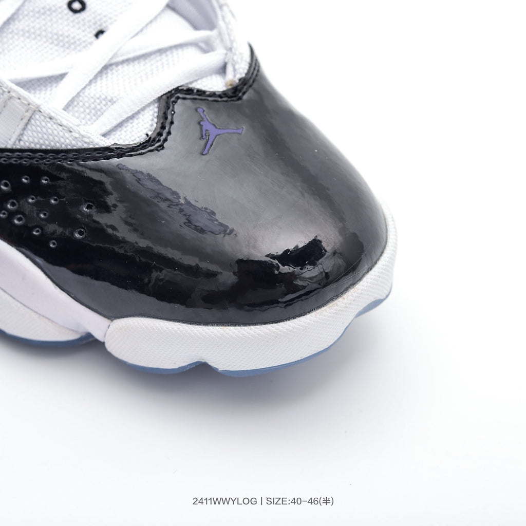 Jordan 6 High-Top Sneakers in White Black Purple - product image from the listing.