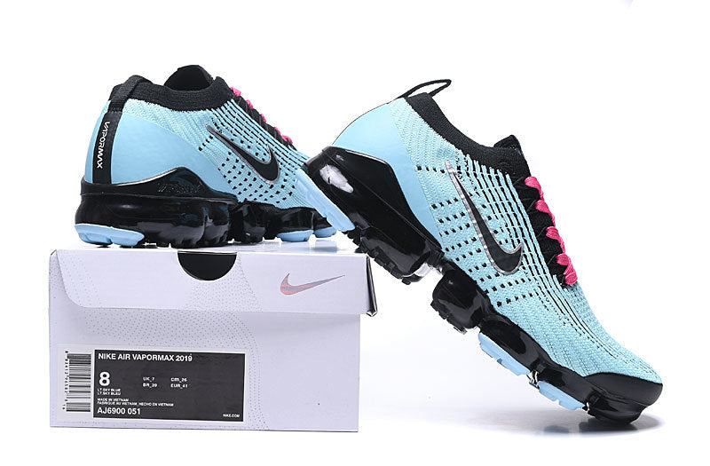 Nike Air VaporMax 2019 Sneakers in Light Blue and Black - product image from the listing.
