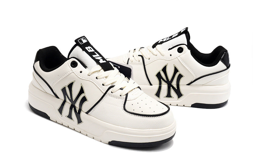 White and Black MLB New York Yankees Low-Top Sneakers - product image from the listing.
