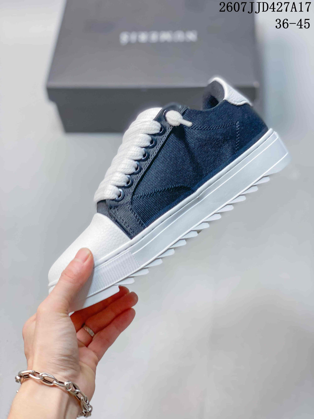 NUMERIS Denim Sneakers in Navy and White 07JJD427A - product image from the listing.