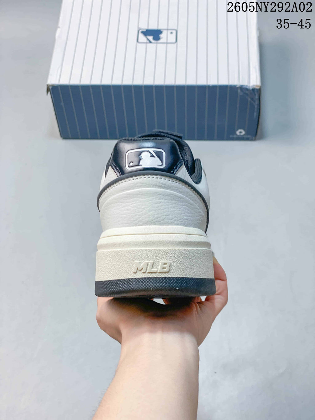 MLB Chunky Liner Low-Top Sneakers in White Navy - product image from the listing.
