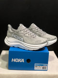 Gray HOKA Clifton 10 Running Shoes - product image from the listing.