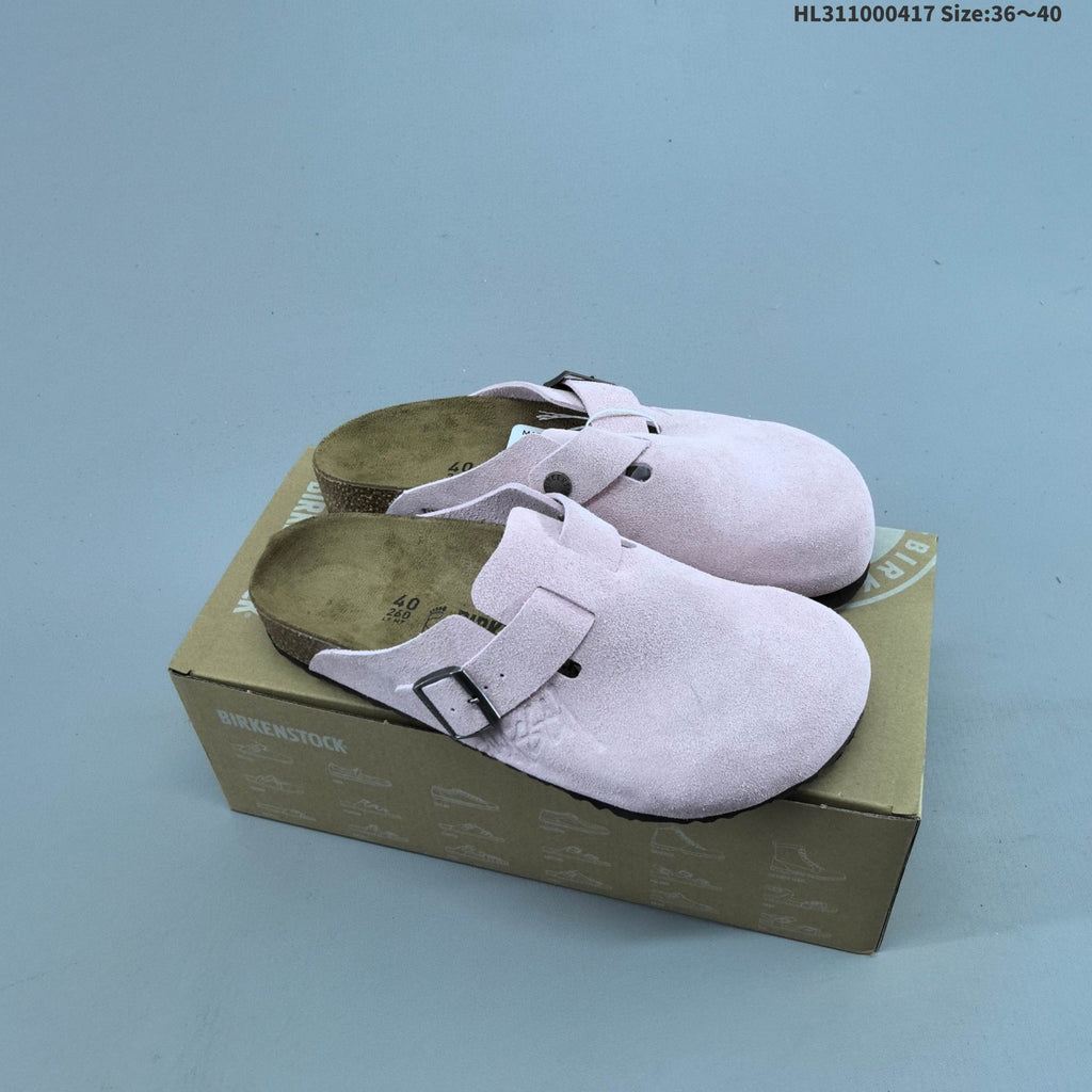 Suede Birkenstock Boston Clog-Style Sandals - product image from the listing.