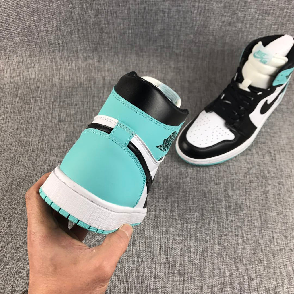 Air Jordan 1 High Mint Green Black White Sneakers - product image from the listing.
