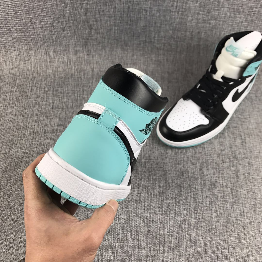 Air Jordan 1 High Mint Green Black White Sneakers - product image from the listing.
