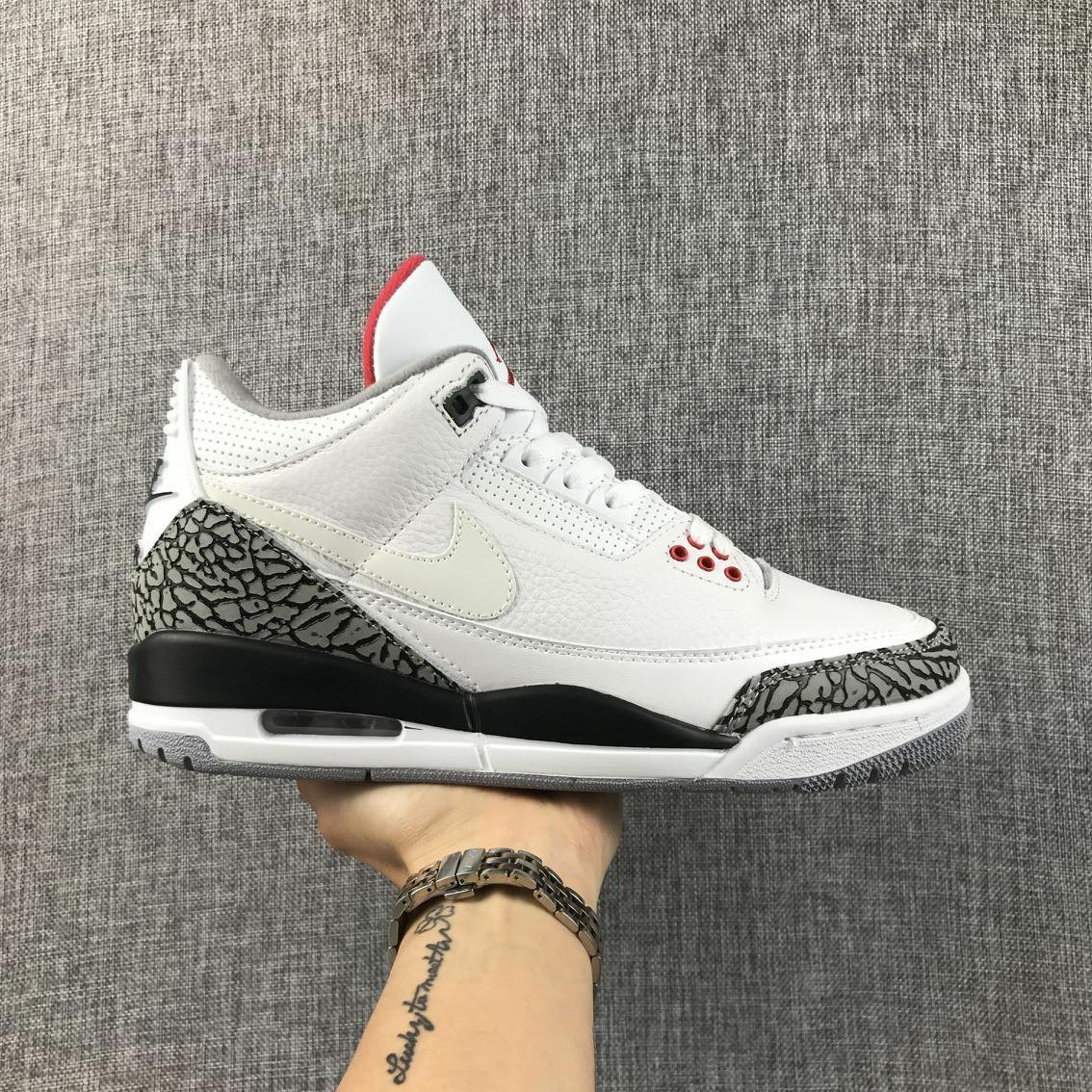 White Cement Sneakers - Air Jordan 3 Retro - product image from the listing.