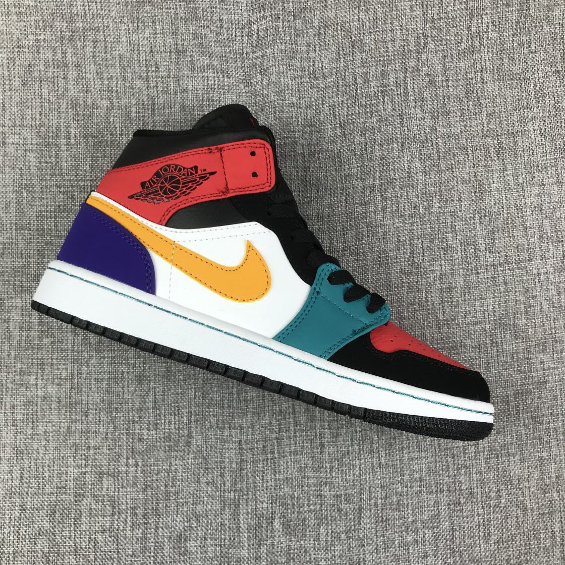Jordan 1 Mid High-Top Sneakers in Multicolor - product image from the listing.