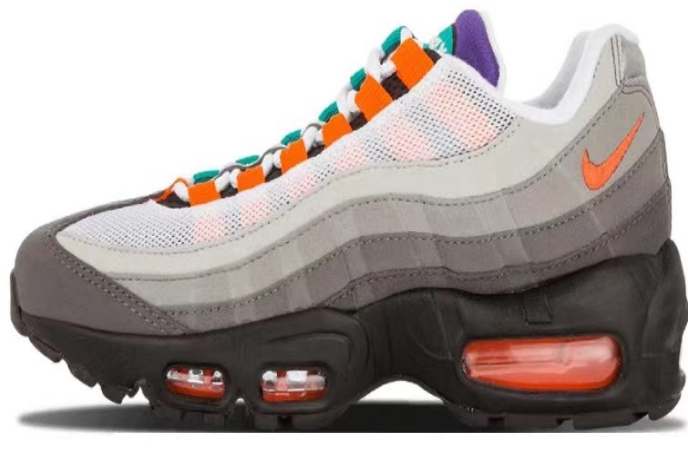 Grey and Red Nike Air Max 95 Sneakers - product image from the listing.