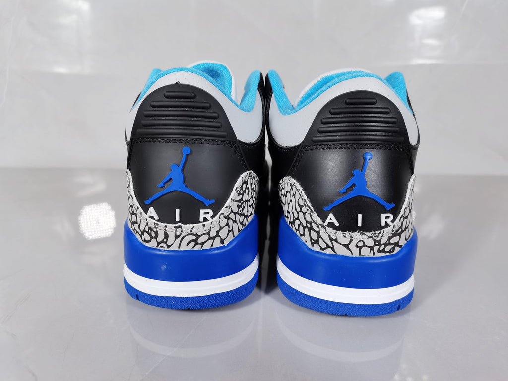 Black Blue Elephant Print Sneakers - Air Jordan 3 Retro - product image from the listing.