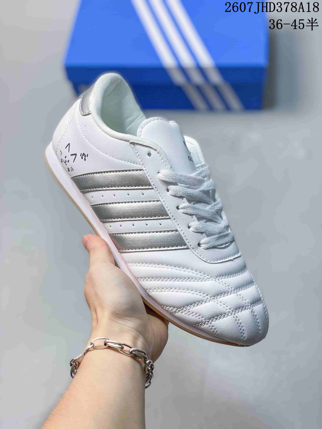 adidas Taekwondo SMIL-LS Sneakers in White Black 2607JHD378A18 - product image from the listing.