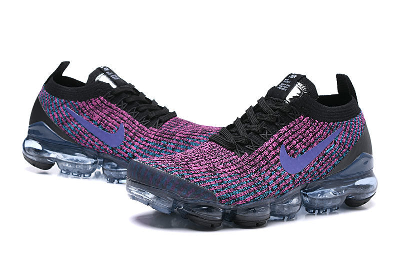 Nike Air VaporMax Flyknit 2 Sneakers in Black Purple Pink - product image from the listing.