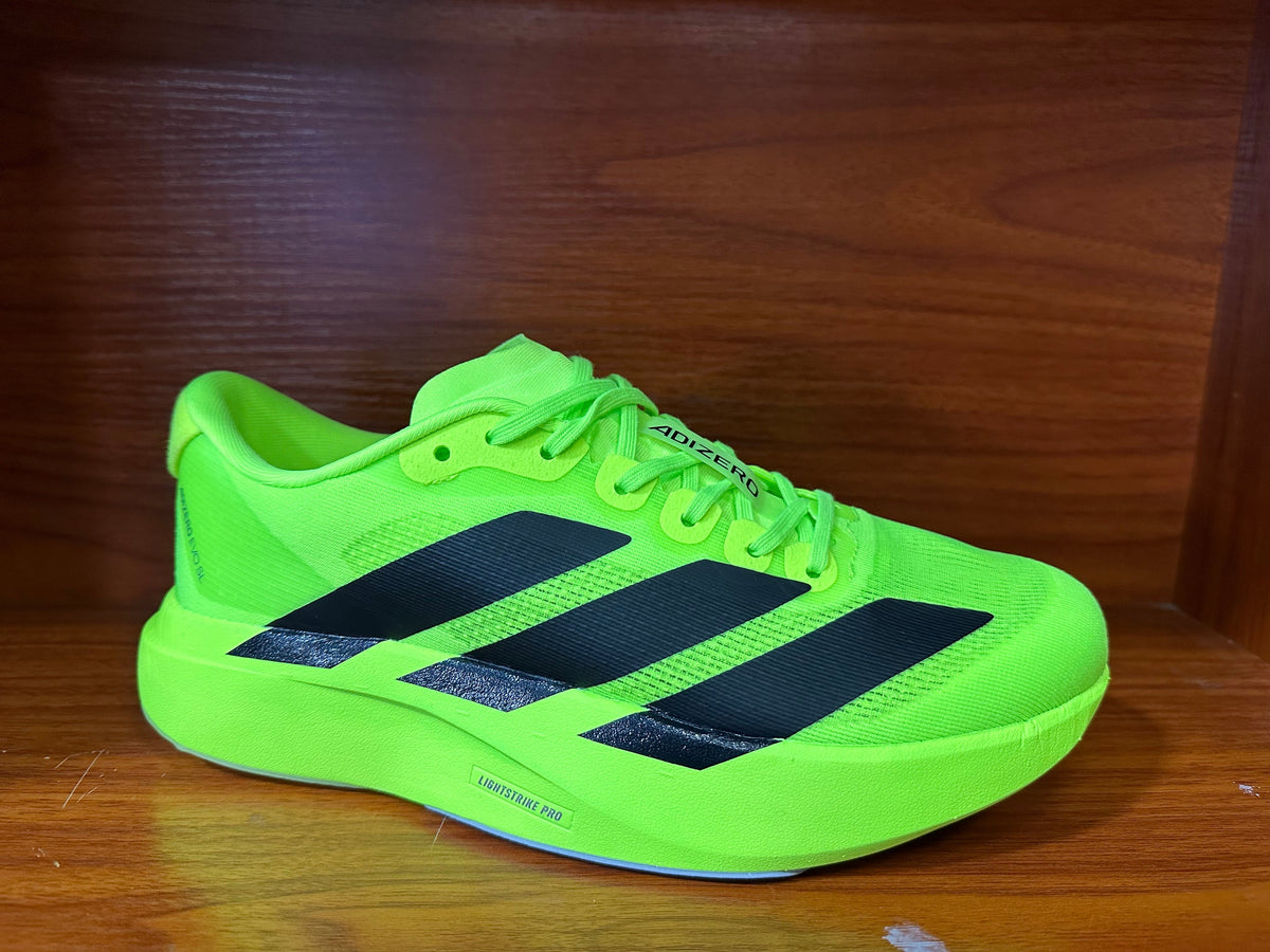 adidas Adizero Running Shoes in Neon in Green and Black - product image from the listing.