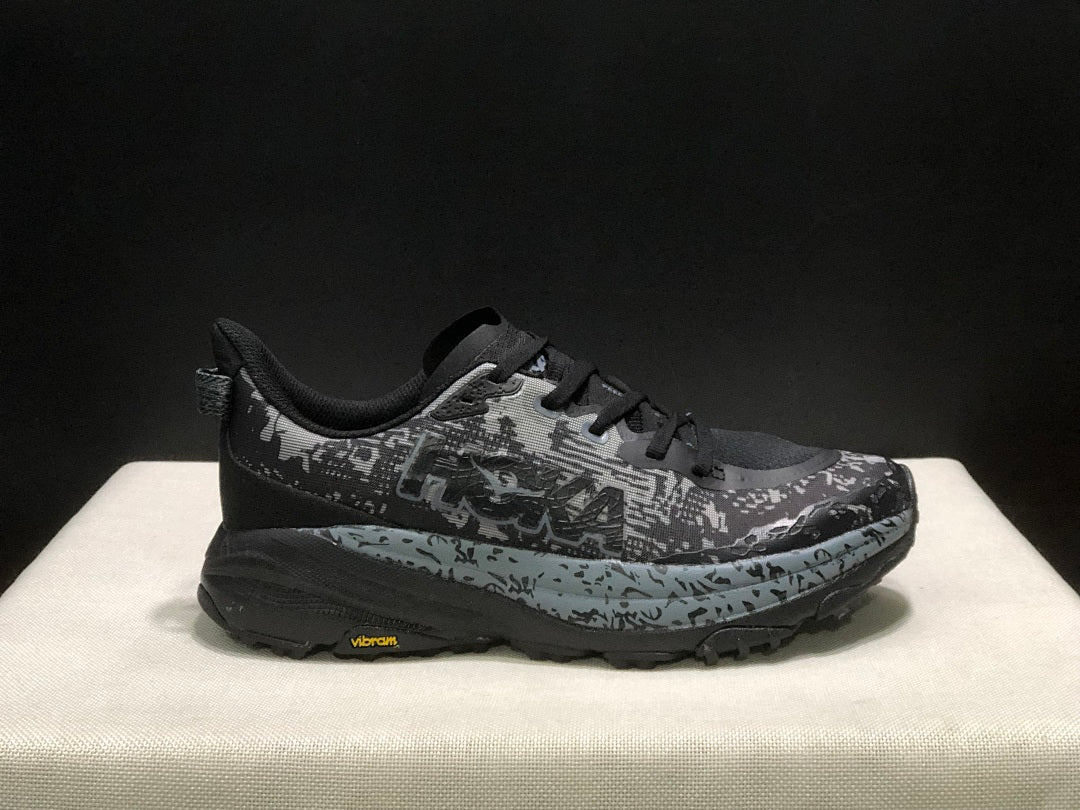 HOKA Speedgoat 6 Trail Running Shoes, in Gray Black - product image from the listing.