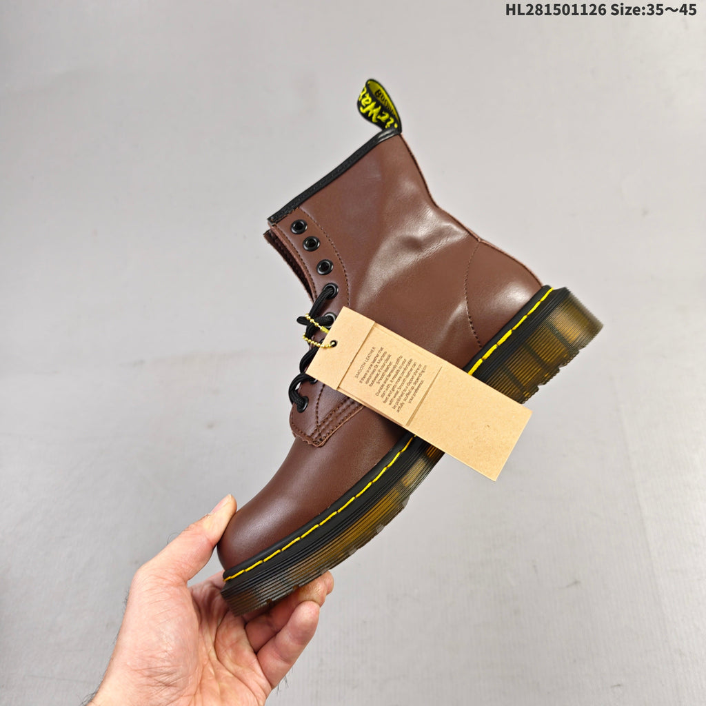 1461 Brown Lace-Up Platform Boots by Dr. Martens - product image from the listing.