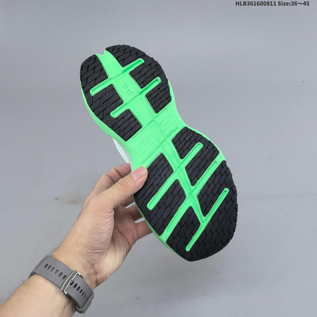 On Cloudrunner 3 Max Running Shoes in White Green - product image from the listing.