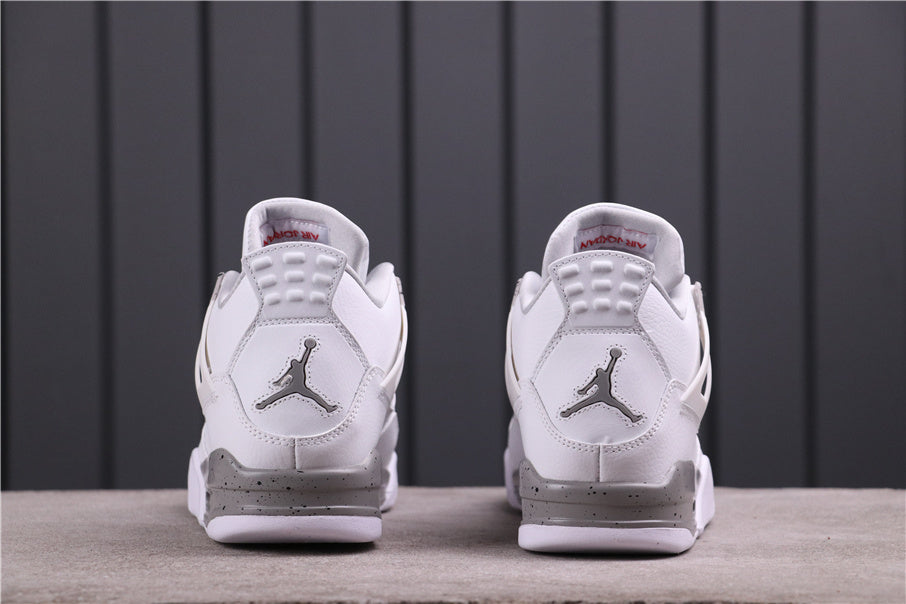 Air Jordan 4 CT8527-100 White Gray Speckled Sneakers - product image from the listing.