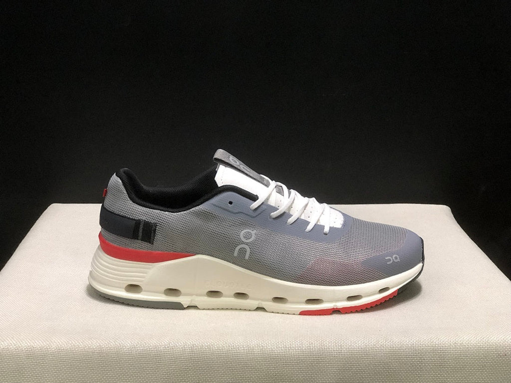 On Cloudnova Form 2 Sneakers in Fog in Gray and Red - product image from the listing.