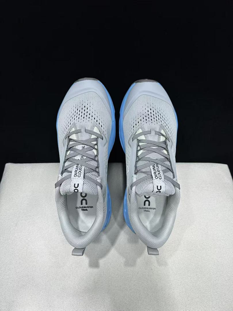 On Cloudsurfer Trail 2 Trail Shoes for Running, Grey/Blue - product image from the listing.