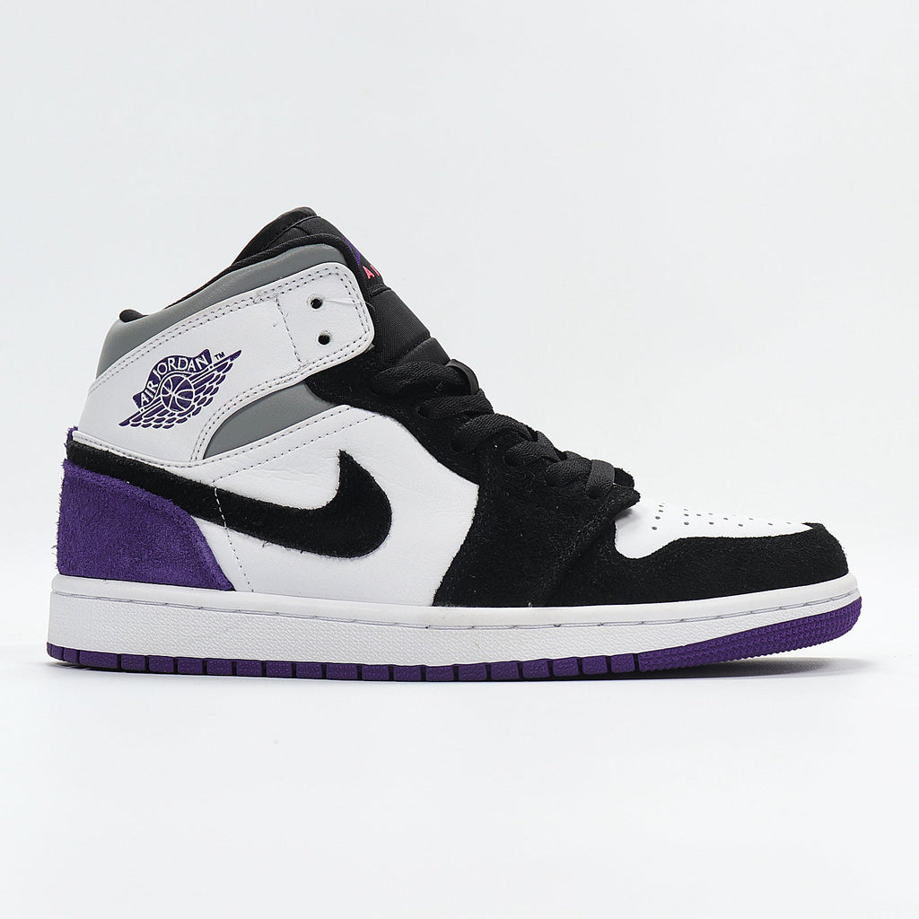 Air Jordan 1 High Sneakers Black White Purple 852542-105 - product image from the listing.