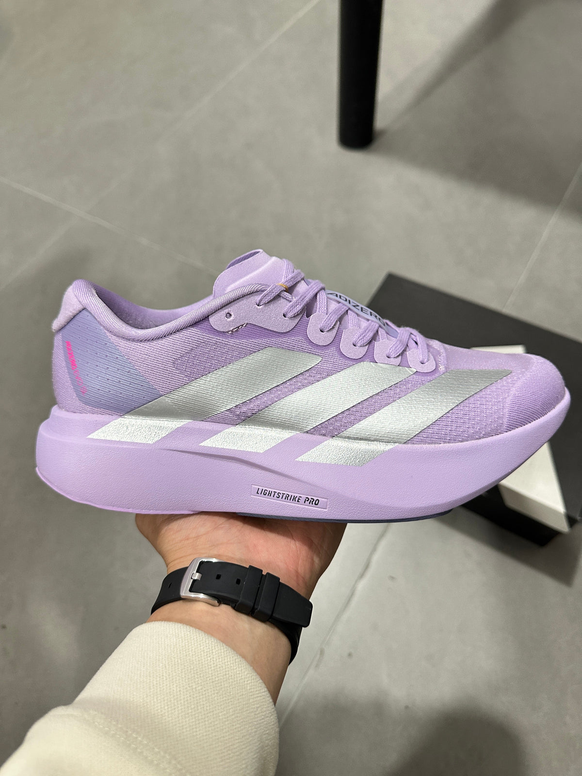 adidas Lightstrike Pro Running Shoes in Purple JS4447 - product image from the listing.