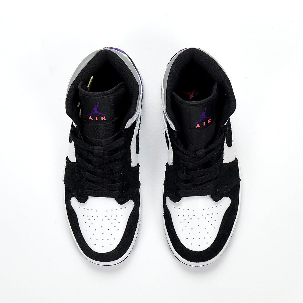 Air Jordan 1 High Sneakers Black White Purple 852542-105 - product image from the listing.