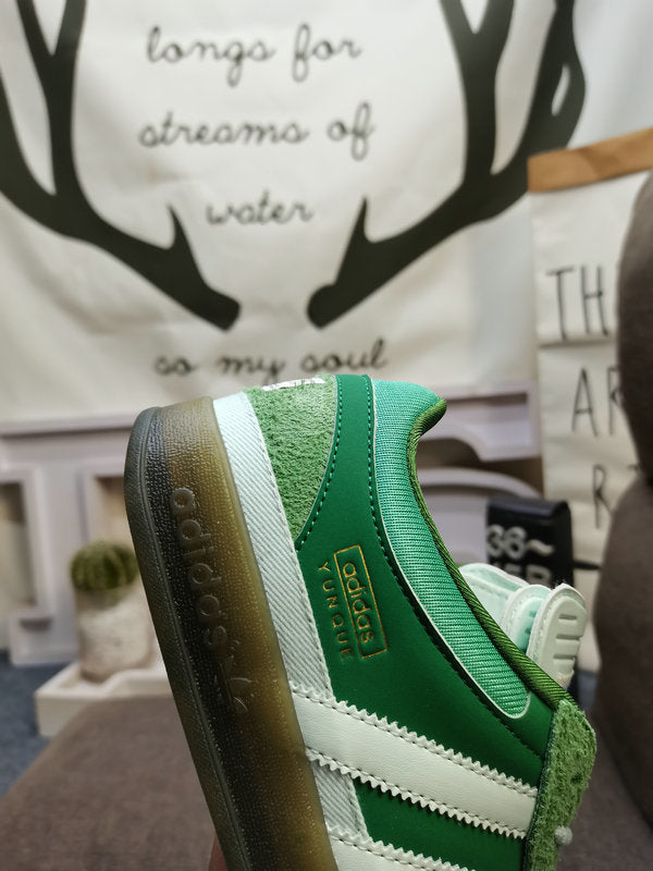 adidas Bad Bunny Gazelle Indoor Sneakers in Green JS5049 - product image from the listing.