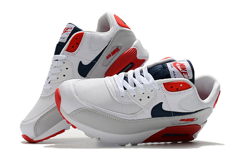 Nike Air Max 90 Sneakers in White Red Navy - product image from the listing.