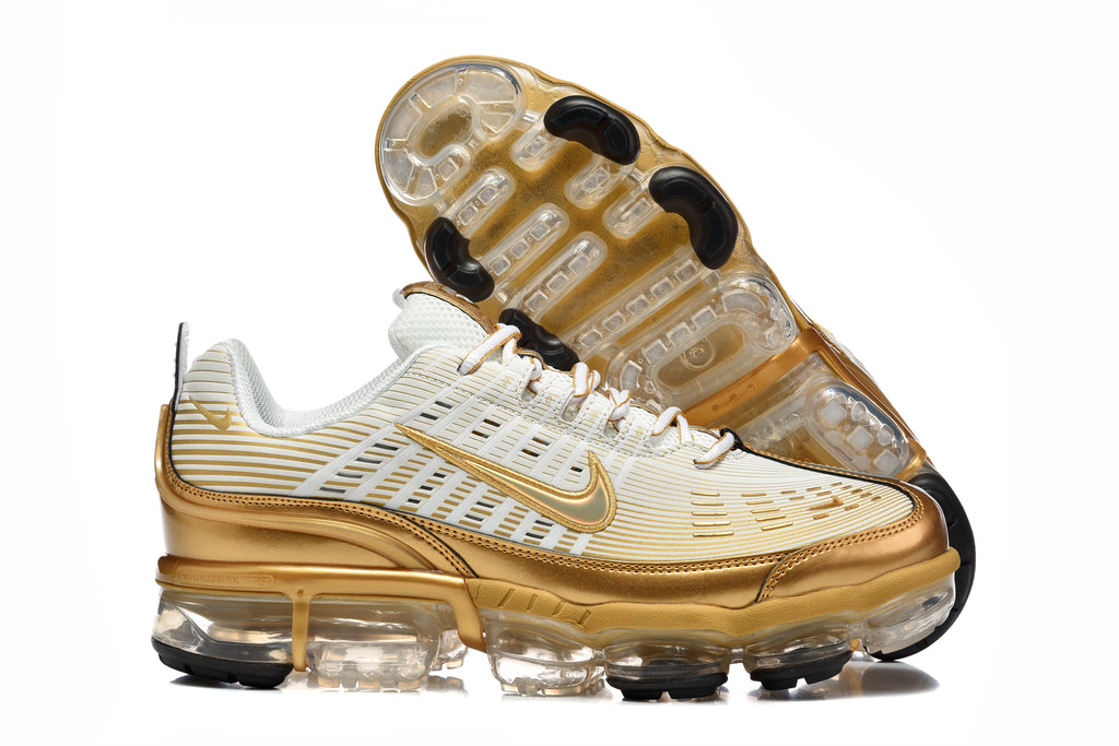 Nike Air VaporMax 360 in White Metallic Gold Black CK9670-101 - product image from the listing.