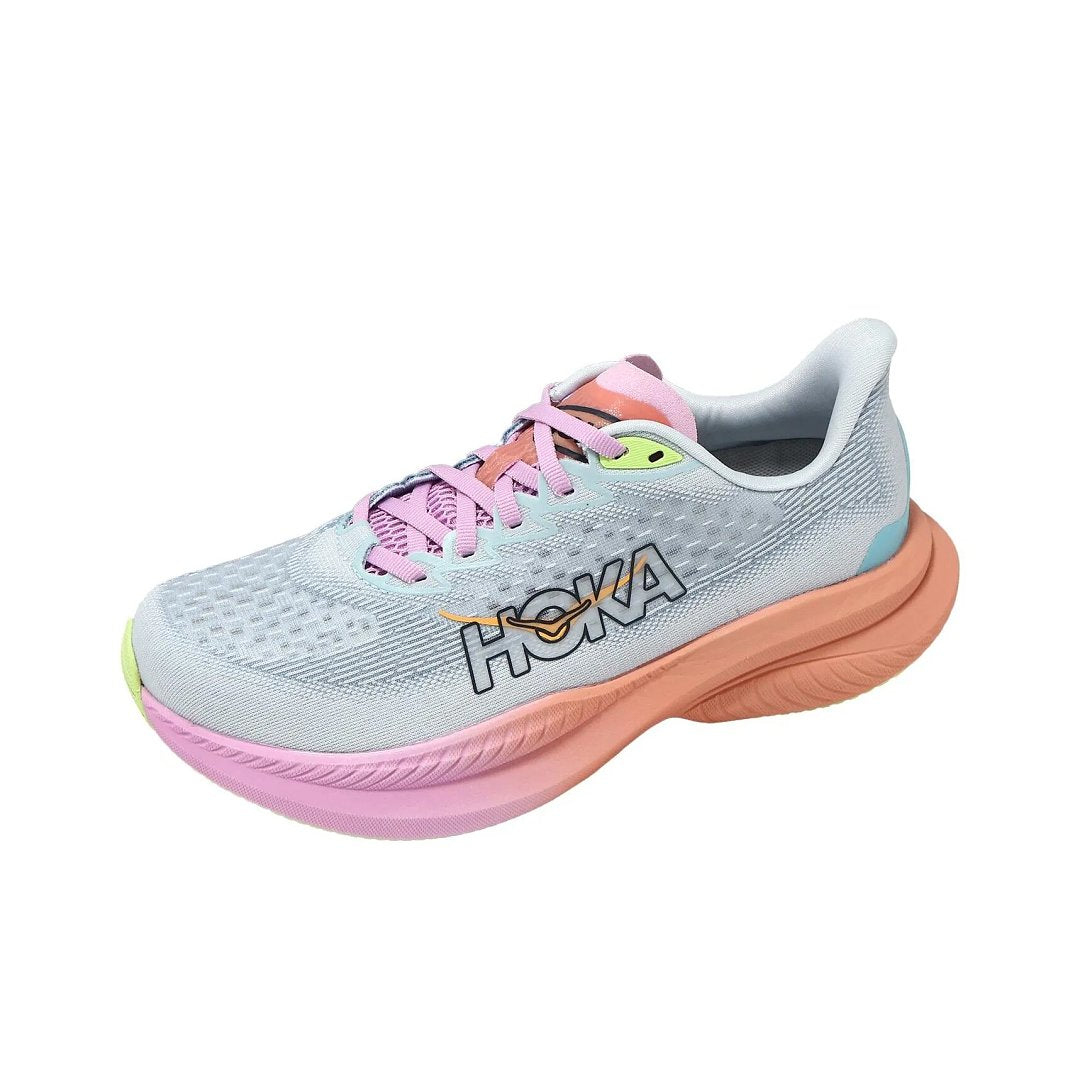 HOKA Running Shoes in Gray, in Pink and Lime - product image from the listing.