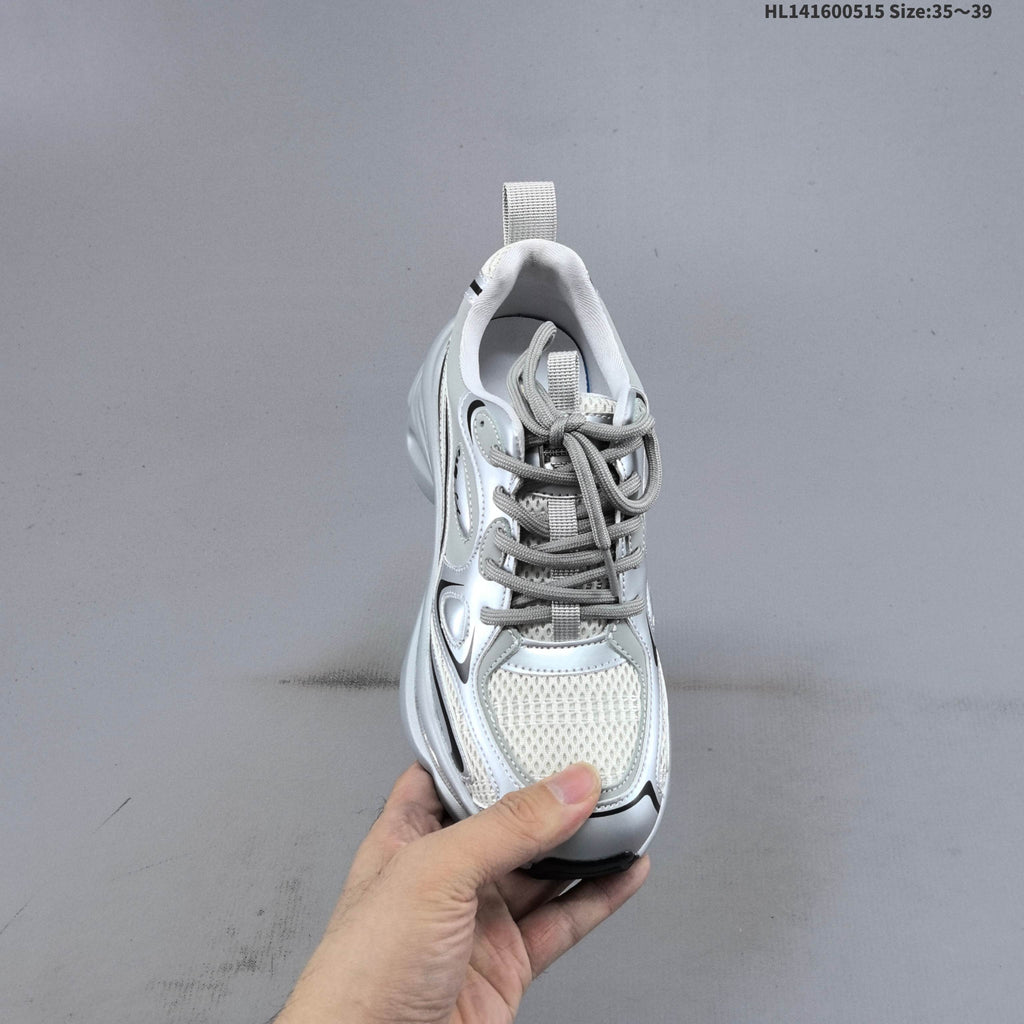 GG-CC G23X4317B Chunky Platform Sneakers, in Silver and White - product image from the listing.
