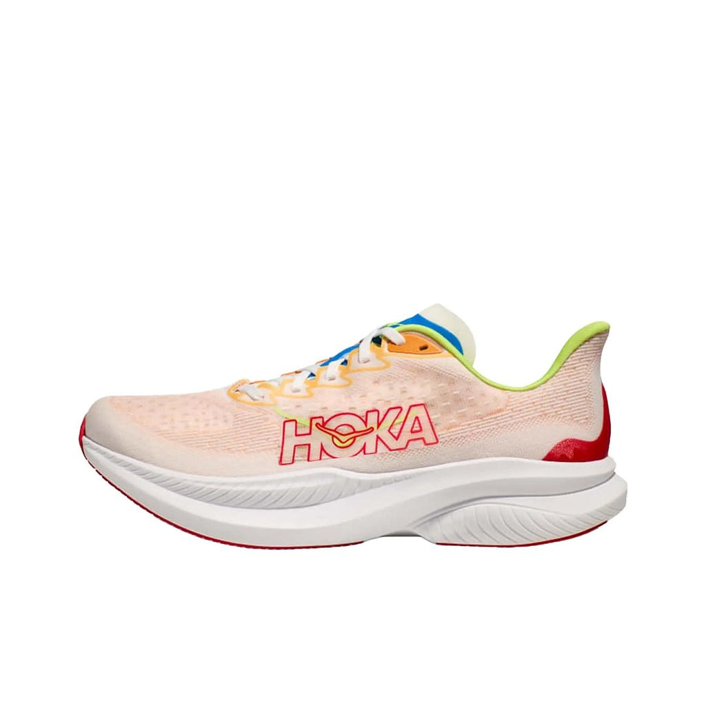 Peach and Orange HOKA Mach 6 Running Shoes - product image from the listing.