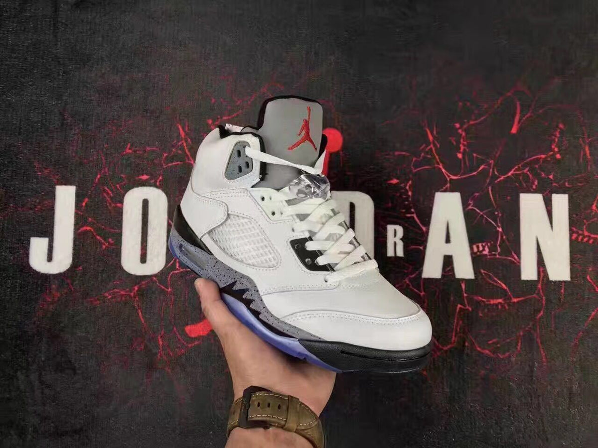 Air Jordan 5 White Cement High-Top Sneakers - product image from the listing.