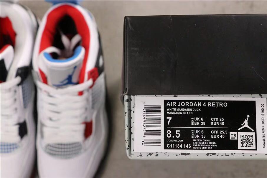Air Jordan 4 Tattoo What The Sneakers White Multicolor - product image from the listing.